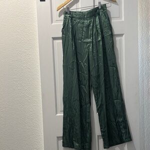 Cider Green Satin Trousers